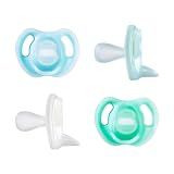 Tommee Tippee Ultra-Light Silicone Pacifier, 0-6 Months Blue & Green