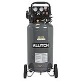 Klutch Portable Air Compressor, Workshop Air Compressor With Oil-Less Pump, 2 HP Motor, Thermal Overload Protection, Rubber Foot Stabilizers, 20 Gallon Garage Air Compressor