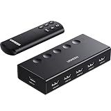 UGREEN HDMI Switch 5 in 1 Out, 4K@60Hz, with Remote, HDR, VRR, 3D, Black