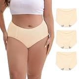 INNERSY Women's Plus Size Seamless Underwear High Waisted No Show Panties Invisible Briefs 3-Pack(Nude,5X-Large)