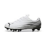 Puma Unisex-Child ATTACANTO Firm, Artificial Ground Soccer Cleats, White-Black AH25, Big Kid 6