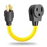 LAVANDINO 4 Prong Twist Lock to 3 Prong Welder Plug Adapter 220V, NEMA L14-30P to 6-50R Generator to Welding Converter Cord, 30 Amp Male to 50 Amp Female, 10 AWG*3C 1FT