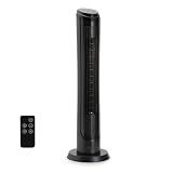 Amazon Basics 40" 70-Degree Oscillating Digital Tower Fan with Powerful Airflow for Bedroom, Living Room, Office, 4 Speeds, 3 Modes, 15-Hour Timer, Remote Control, 50W, Black