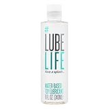 LubeLife Water Based Lube – Toy-Safe Personal Lubricant for Men, Women & Couples, Travel Size, Non-Staining, Easy Clean-Up, 8 Fl Oz