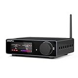 AIYIMA A80 Bluetooth Stereo Amplifier DAC HiFi Home Audio Component TPA3255 with PFFB,2 Channel Hi-Res Class D Power Amp | PC-USB COA Opt Inputs,Digital VU Meter | Pre-Out | TRS Balanced Input |Tone