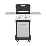 Nexgrill Deluxe 2-Burner Gas Grill, Compact with Foldable Shelves & 2 Hooks