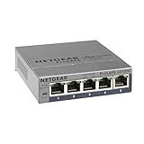NETGEAR 5-Port Gigabit Ethernet Easy Smart Managed Switch (GS105Ev2) - Managed, Desktop or Wall Mount, and Limited Lifetime Protection