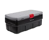Rubbermaid 48 Gallon Black Action Packer Lockable Latch Indoor and Outdoor Storage Box Container for Home, Garage, Backyard, Single