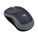 Logitech M185 Wireless Mouse, 2.4GHz with USB Mini Receiver, 12-Month Battery Life, 1000 DPI Optical Tracking, Ambidextrous PC/Mac/Laptop - Swift Grey