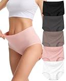 Sunm Boutique Combed Cotton Underwear for Women, High Waisted Soft Briefs