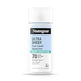 Neutrogena Ultra Sheer Liquid Mineral Sunscreen For Face, Lightweight, Broad Spectrum SPF 70 Facial Sunscreen for Sensitive Skin Leaves a Silky, Non-Greasy Finish, Oxybenzone-Free Sun Care, 1.4 fl. oz
