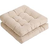 Tiita Square Outdoor Cushions Floor Pillow Thicken Tufted Seat Cushion for Adult Seating on Floor Yoga Meditation Living Room Balcony Office Indoor (Beige, 22 Inch (Pack of 1))