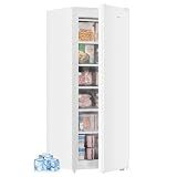 BANGSON 6.5 Cu.ft Upright Freezer for Apartment, White