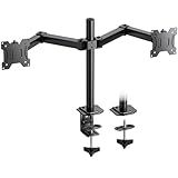 HUANUO Dual Monitor Mount for 2 Monitors up to 30 inches, Heavy Duty Dual Monitor Stand Holds up to 22 lbs, Dual Monitor Arm with Height Adjustable Tilt Swive Rotate, VESA Hole 75mm or 100mm