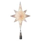 Kurt Adler UL 10-Light Bethlehem Star Christmas Tree Topper, 11in, White