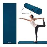 Gaiam Essentials Yoga Mat, 6mm Non-Slip with Carrying Sling (Navy)