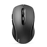 TECKNET Bluetooth Mouse, 4000DPI Wireless Mouse for Laptop 2-in-1(BT 5.0/3.0+2.4Ghz) Computer Portable PC Mice Wireless with USB Receiver for Mac (USB-A+Bluetooth, Black)