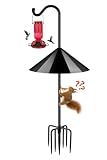FEED GARDEN 92’’ Bird Feeder Pole Squirrel Proof 1 Pack, Adjustable Tall Shepherds Hooks for Outdoor with 7 Prongs Base, Heavy Duty Shepherd Hook with Baffles, Pole for Bird Feeder, Plant Baskets
