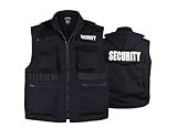 BACKBONE Men's Security Vest with SECURITY Embroidery - Durable 8-Pocket Uniform for Event Management, Black - Size XL
