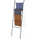 Blanket Ladder Black Towel Ladder for Bathroom Metal Blanket Rack for Living Room