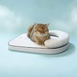 Nona Pelona Self Cooling Cat Mat with Headrest Pillow, 20 x 16 Inch – Cool-Touch Ice Fabric Pad for Cats and Small Dogs – No Gel, No Water, Washable Cover, Anti-Slip Base