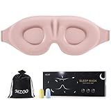 MZOO Luxury Sleep Eye Mask for Side Sleeper Men Women, Zero Eye Pressure 3D Sleeping Mask, Light Blocking Patented Design Night Blindfold, Soft Eye Shade Cover for Travel, Pink