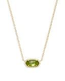 Kendra Scott Elisa Short Pendant Necklace for Women, Dainty Fashion Jewelry, 14K Gold-Plated Brass, Peridot Illusion