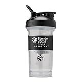 BlenderBottle Shaker Bottle Pro Series Perfect for Protein Shakes and Pre Workout, 24-Ounce, Black/Clear