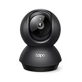 Tapo 1080P Indoor Pan/Tilt Wired Security Camera - Works as a Baby & Pet Monitor, Motion Detection, 2-Way Audio, Siren, Night Vision, Subscription-Free Local Storage or Optional Cloud, Black, C201