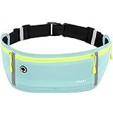 USHAKE Slim Running Belt, Workout Fanny Pack for Men Women,Exercise Waist Pack for Apple iPhone Holder, Runner Belt for Running Walking Cycling Camping Gym Mint blue