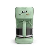bella 12 Cup Programmable Coffee Marker, Reusable Dishwasher Safe Accessories, Easy LCD diaply, Auto Shutoff, 900 watt, Seaglass