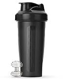 Mr. Pen- Shaker Bottles for Protein Mixes, 28 oz, 1 Pack, Black, Protein Shaker Bottle with Wire Whisk Ball, Blender Bottle