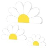 Demonwer 3 Pcs Daisy Wood Table Signs Decorations Daisy Flower Wood Block Plaque Set Rustic Farmhouse Daisy Tiered Tray Decorations for Spring Summer Home Office Shelf Table Decor