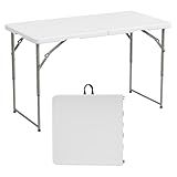 Elevon Folding Table, 4 Feet Heavy Duty Fold-in-Half Utility Table Indoor Outdoor for Camping, Picnic, Party