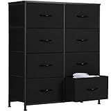 Sweetcrispy Dresser, Dresser for Bedroom Drawer Organizer Storage Drawers, Fabric Storage Tower with 8 Drawers, Chest of Drawers with Steel Frame, Wood Top for Nursery, Living Room, Closet