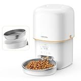 Automatic Cat Feeder, 3L Cat Food Dispenser with Anti-Jam Design, Over 180-day Battery Life, 1-6 Meals Per Day with Stainless Steel Cat Bowl, Keep Dry Food Fresh, Timed Pet Feeder Also for Small Dog