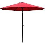 Sunnyglade 9' Patio Umbrella Outdoor Table Umbrella with 8 Ribs Red