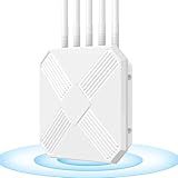 Mugatol AX3000 Outdoor WiFi 6 Extender - Outdoor Access Point - Long-Range Dual Band WiFi, IP67/PoE/5 Antennas for Events, Commercial Use | Starlink-Compatible
