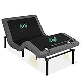 Best Choice Products Ergonomic Twin XL Size Adjustable Bed Frame, Electric Base w/Wireless Remote Control, Nightlight, Massager, 2 USB Ports