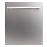 ZLINE 24 in. Top Control Built-In Dishwasher with Satin Stainless Steel Panel and Stainless Steel Tub with Modern Style Handle, 52dBa (DW-SN-24)