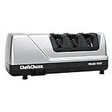 Chef'sChoice 15XV EdgeSelect Professional Electric Knife Sharpener with 100-Percent Diamond Abrasives and Precision Angle Guides for Straight Edge and Serrated Knives, 3-Stage, Gray