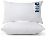 Utopia Bedding Throw Pillows (Pack of 2, White), 12 x 20 Inches Indoor Decorative Pillow Insert for Sofa, Bed and Couch
