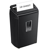 Bonsaii 10-Sheet Cross Cut Paper Shredder, 5.5 Gal Home Office Heavy Duty Shredder for Credit Card, Staple, Clip with Transparent Window(C209-D)