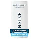 Native Deodorant Contains Naturally Derived Ingredients, 72 Hour Odor Control, Deodorant for Women and Men, Aluminum Free, Sea Salt & Cedar 2.65oz
