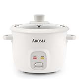 Aroma Housewares 4-Cups (Cooked) / 1Qt. Rice & Grain Cooker (ARC-302NG), White