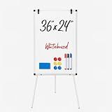 Sweetcrispy 36"x24" White Board, Magnetic Whiteboard, Easel Stand