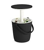 Keter Go Bar 4.2 Gallon Portable Beer and Wine Cooler with Handle and Pop Up Outdoor Table Perfect for Your Patio, Picnic, and Beach Accessories, Graphite