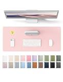 YSAGi Leather Desk Protector, Office Mat, Large Mouse Mat, Non-Slip PU Leather Blotter, Laptop Pad, Waterproof Writing Pad for Office and Home (Light Pink, 23.6" x 13.8")