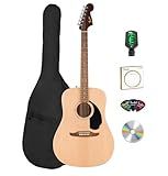 Fender Dreadnought Acoustic Guitar - Natural Bundle with Gig Bag, Tuner, Strings, Picks, and Austin Bazaar Instructional DVD