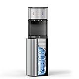 Manastin Bottom Loading Water Cooler Dispenser for 3-5 Gallon Bottles, 3 Temperature - Hot, Cold & Room Water with Child Lock, Ideal Design for Home & Office, Ice Silver